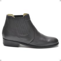 Bota Coturno Casual Social Masculina Em Couro Com Elastico Cla-Cle