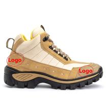 Bota Coturno CAT Store Em Couro Creme Biqueira PVC Bota Coturno CAT Store Em Couro Creme Biqueira PVC
