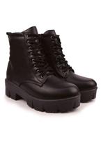 Bota Coturno Com Zíper Plataforma Tratorada Cano Médio Macerata Ref:174