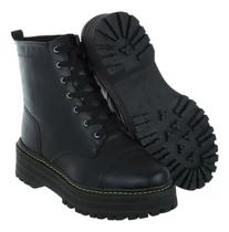 Bota Coturno Core Feminino Tratorada Cano Curto