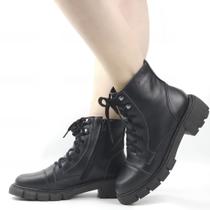 Bota Coturno Couro Amarração Bota Coturno Couro Amarração