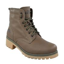 Bota Coturno Couro Beeton Feminina Cat Ranee 004 Solado de Borracha - ziper - cano médio