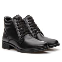 Bota Coturno Couro Feminina Cano Baixo Casual Moderna