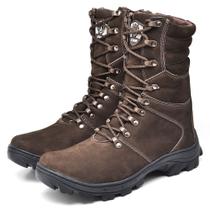 Bota Coturno Couro Masculina Adventure Areia Cano Longo Blinke