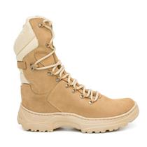 Bota Coturno Couro Masculina Adventure Cano Médio Militar Tática