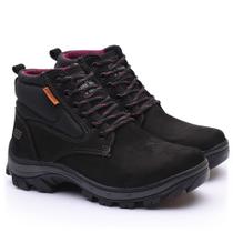 Bota Coturno Couro Tratorado Feminina com Costura Reforçada e Cadarço