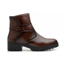 Bota Coturno Curto Com Sola Tratorada Fechamento Em Ziper rf706 - MRSHOES