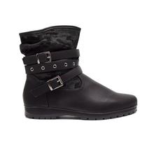 Bota Coturno Curto Rasteira Calce Facil Mooncity 71124 Preto