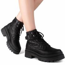 Bota coturno Dakota DA851 Preto COURO