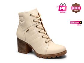 Bota Coturno Dakota De Couro Salto Bege Feminino G4564-004