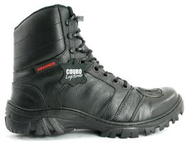 Bota Coturno de COURO Adventure Motoqueiro Masculino Preta