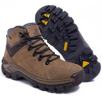 Bota Coturno de Couro Masculina Cano médio Solado Tratorado - Café/Marrom/Preto/Vermelho-Colorado