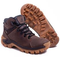 Bota Coturno de Couro Masculina Cano médio Solado Tratorado - Café/Marrom/Preto/Vermelho-Colorado