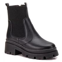 Bota Coturno Ec Shoes Sola Tratorada Cano De Elástico e Fecho Zíper