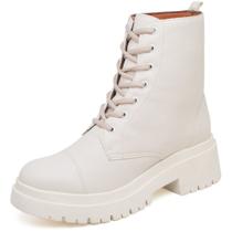 Bota Coturno Ellas Online Cano Médio Napa Off White