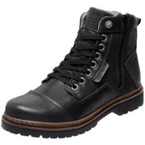 Bota Coturno em Couro 6017 Preto Bota Coturno em Couro 6017 Preto