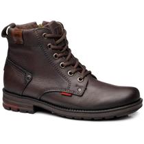 Bota Coturno Em Couro Marrom Pegada 181305