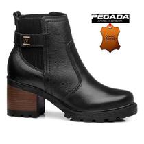 Bota Coturno Em Couro Pegada 281309 Feminino