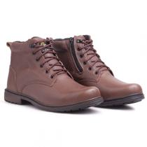 Bota Coturno Em Couro Pires Shoes Sola Borracha Macia Com Cadarço Bota Coturno Em Couro Pires Shoes Sola Borracha Macia Com Cadarço