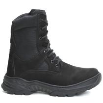 Bota Coturno em couro resistente solado costurado Bota Coturno em couro resistente solado costurado