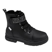 Bota Coturno Escolar Infantil Pampili Lucky Strass