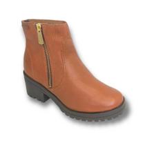Bota Coturno Fem Bottero Couro Marrom Conhaque 335304-12