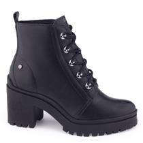 Bota Coturno Fem Ramarim 23-50122 tratorado cadarço salto Bota Coturno Fem Ramarim 23-50122 tratorado cadarço salto