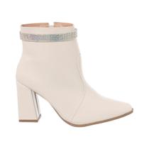 Bota Coturno Feminina Bico Quadrado Salto Cano Baixo Promo