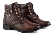 Bota Coturno Feminina Bico Redondo Cano Curto Leve Conforto Bota Coturno Feminina Bico Redondo Cano Curto Leve Conforto
