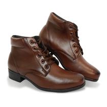 Bota Coturno Feminina Cadarço Cano Curto Macia Confortável Bota Coturno Feminina Cadarço Cano Curto Macia Confortável