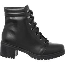 Bota Coturno Feminina Cano Baixo Tratorada Salto Confort