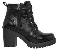 Bota Coturno Feminina Cano Curto Salto Alto Tratorada Moda Estilosa Básica Casual