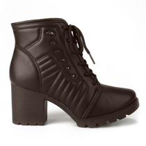 Bota Coturno Feminina Cano Curto Salto Bloco Dakota G5662Q