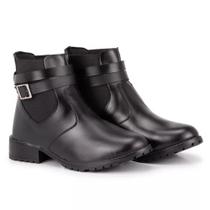 Bota Coturno Feminina Cano Curto Social Casual rf702