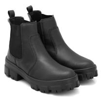 Bota coturno feminina com elástico tratorada confortável