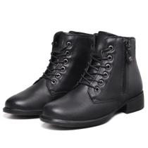 Bota coturno feminina de couro cano baixo salto de 2 cm Mod.0905 Preto Bota coturno feminina de couro cano baixo salto de 2 cm Mod.0905 Preto