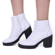 Bota Coturno Feminina de Salto Alto e Cano Baixo Estilosa e Muito Confortável