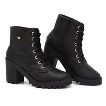 Bota Coturno Feminina de Salto Alto e Cano Baixo Estilosa e Muito Confortável Bota Coturno Feminina de Salto Alto e Cano Baixo Estilosa e Muito Confortável