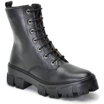 Bota coturno feminina em couro legitimo cor Preto AE44 Bota coturno feminina em couro legitimo cor Preto AE44