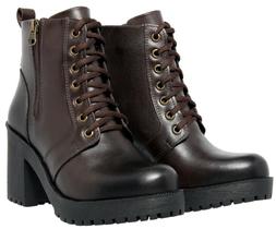 Bota Coturno Feminina Estilo Gerente Couro Legitimo Preta Top 14010 ref