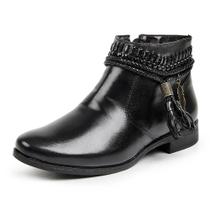 Bota Coturno Feminina Kader Woman Casual Cano Curto Couro