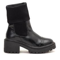 Bota Coturno Feminina Meia Solado Tratorado Cano Médio 100% Couro Legítimo Lançamento Inverno
