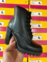 Bota Coturno Feminina Moleca Salto Alto Bloco Grosso Tratorada Zurique Conforto