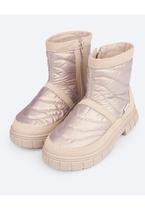 Bota Coturno Feminina Pampili Lucky Matelassê Comfy Bege