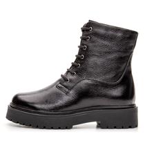 Bota Coturno feminina plataforma tratorada Pierrô couro cor preto