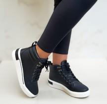 Bota Coturno Feminina Preto Casual