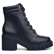 Bota Coturno Feminina Preto Solado Tratorado Com Cadarço Bota Coturno Feminina Preto Solado Tratorado Com Cadarço