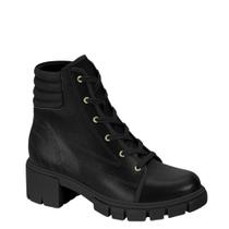 Bota Coturno Feminina Salto Bloco Tratorado Moleca 5338.107 - Preto - 34