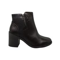 Bota Coturno Feminina Salto Grosso Médio Comfortflex 2599331 Bota Coturno Feminina Salto Grosso Médio Comfortflex 2599331