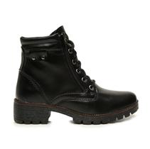 Bota Coturno Feminina Top Zíper Lateral Couro Confortável !!